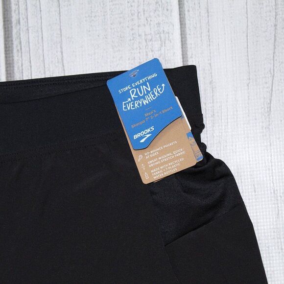 NEW Brooks Sherpa 2-in-1 Shorts - Men's 7" Inseam - Picture 2 of 6